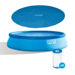 Pack Kit Piscine Autoportée Intex Easy Set 4,57 X 1,07 M + Essentiels
